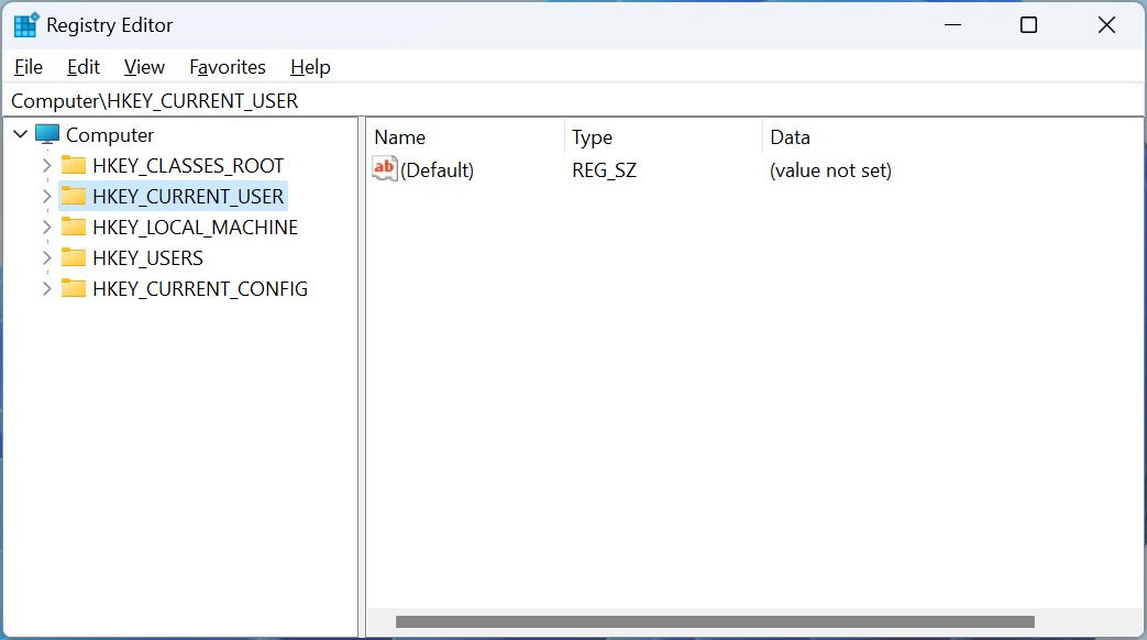 The Windows Registry Editor